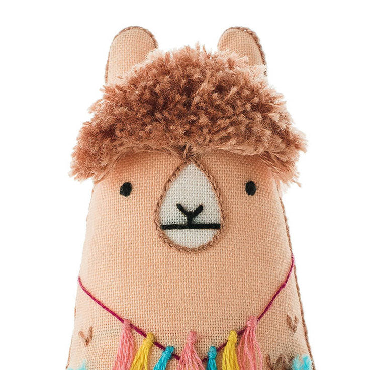 Hand Embroidered Plushie Doll Kit - Llama