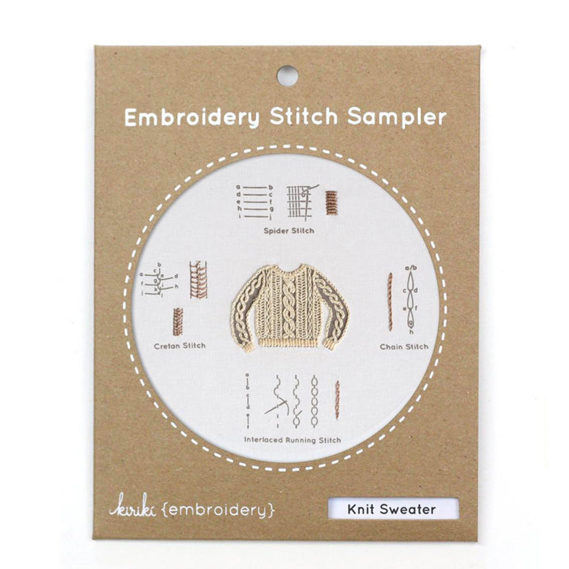 Hand Embroidery Stitch Sampler - Knit Sweater