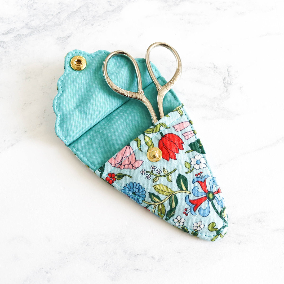 Liberty of London Embroidery Scissors and Sheath - Wildflower Field-Stitched Modern