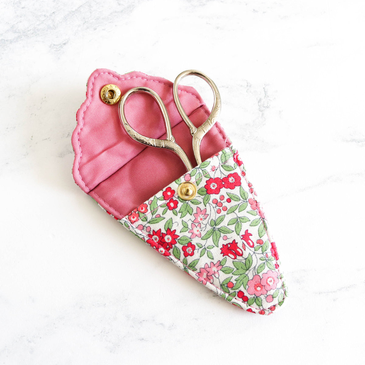Liberty of London Embroidery Scissors and Sheath - Forget Me Not Blossom-Stitched Modern