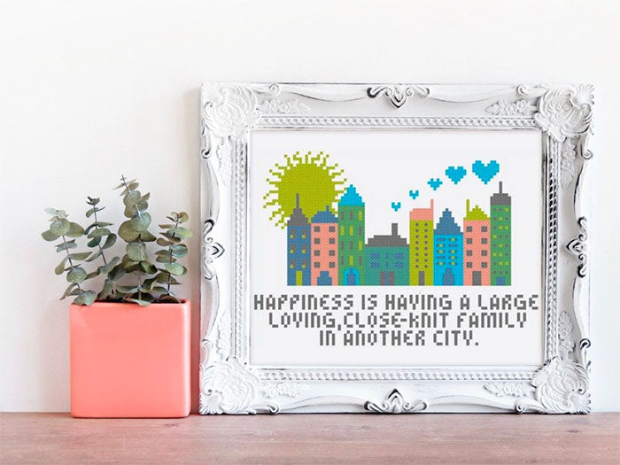In Another City Cross Stitch Pattern-Stitched Modern