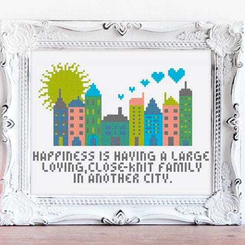 In Another City Cross Stitch Pattern-Stitched Modern