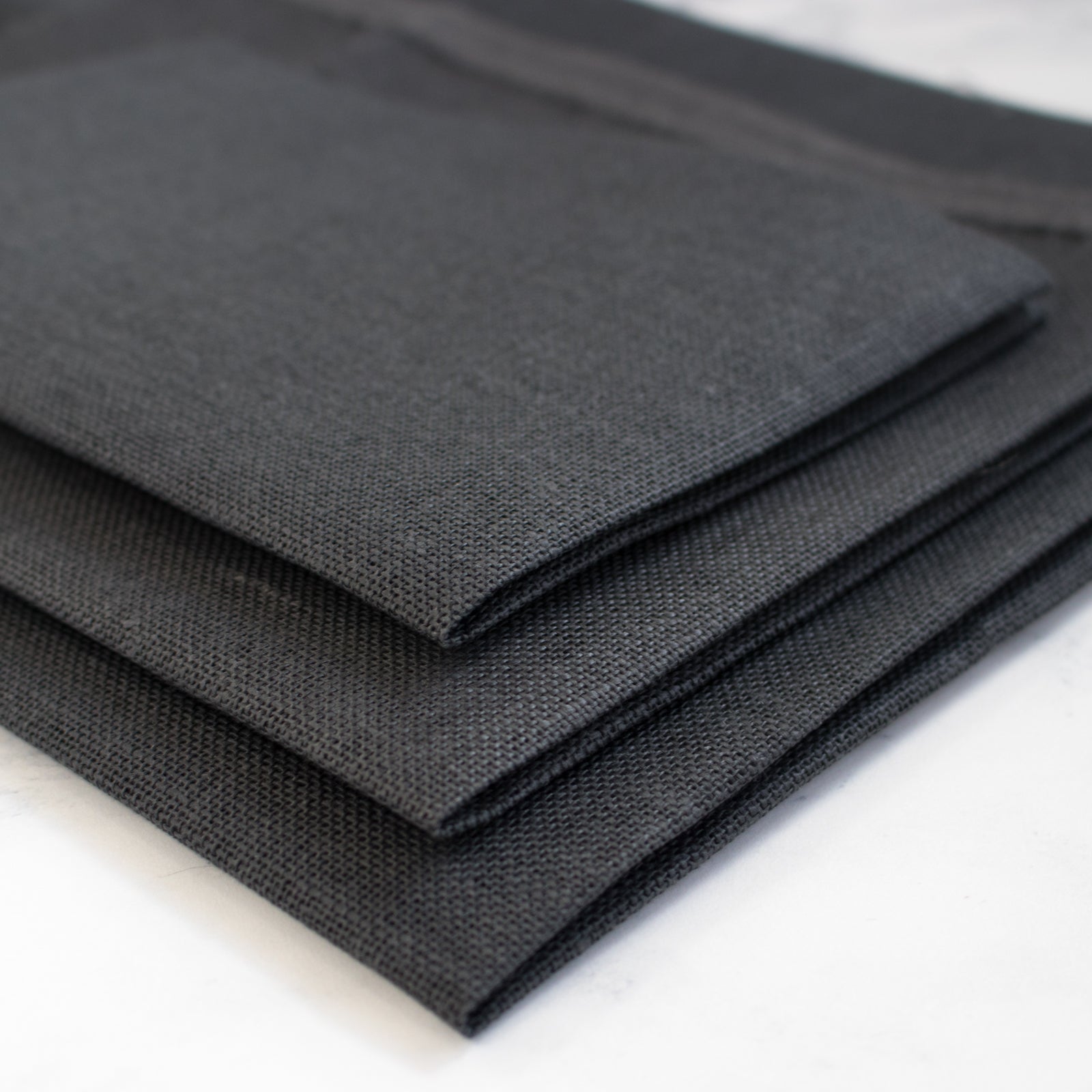 Chalkboard Black Linen Cross Stitch Fabric - 28 count - Stitched