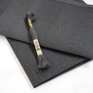 Chalkboard Black Linen Cross Stitch Fabric - 28 count - Stitched Modern