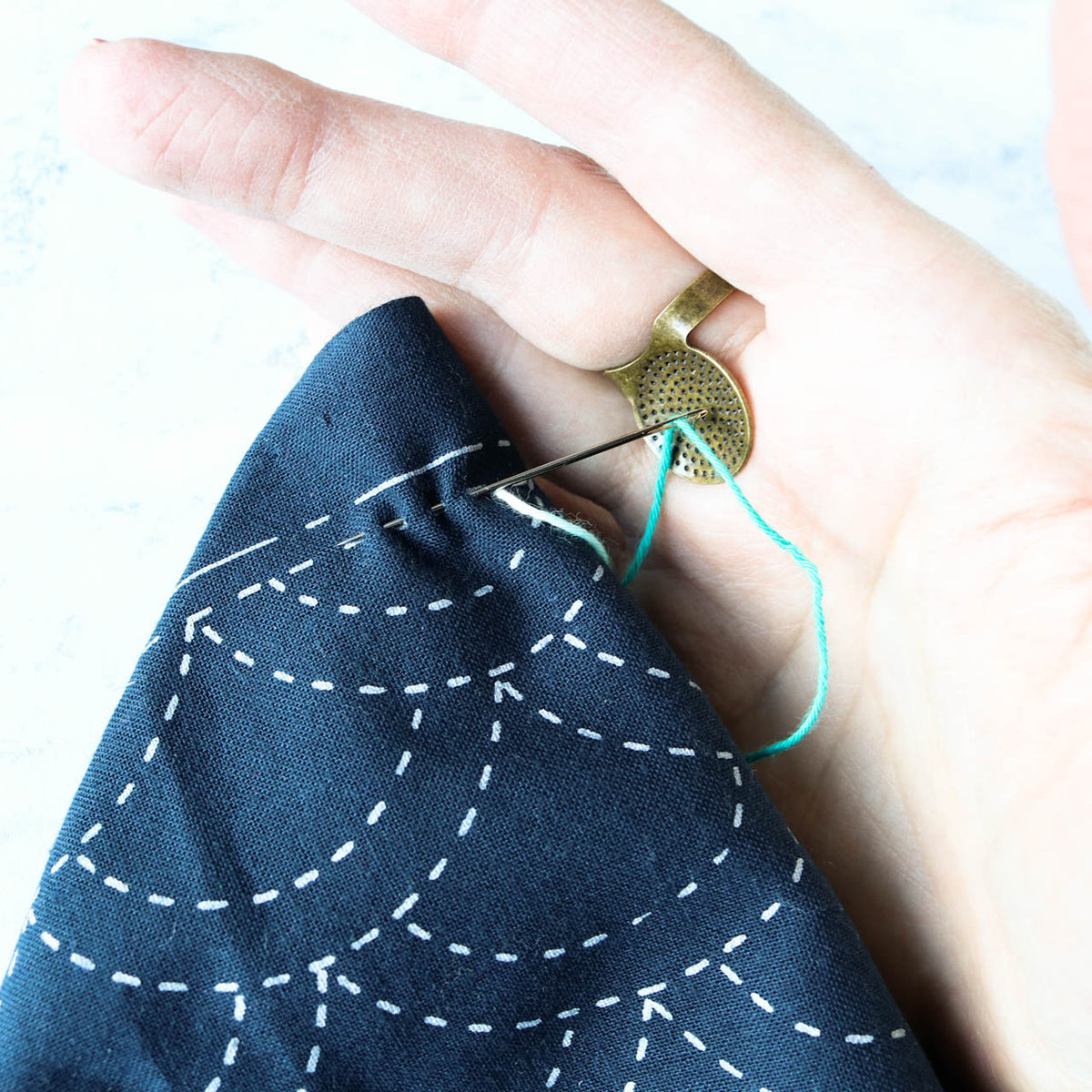 Adjustable Brass Palm Thimble for Sashiko