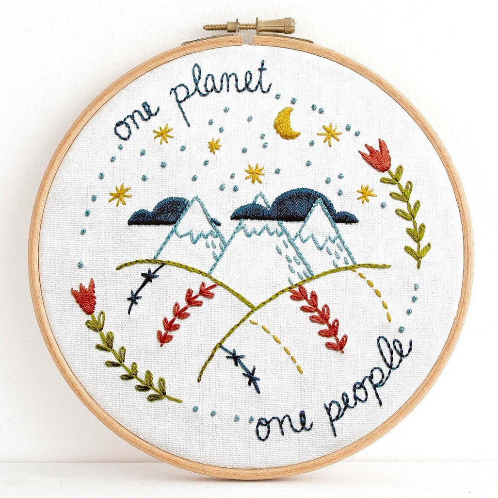 One Planet Hand Embroidery Kit