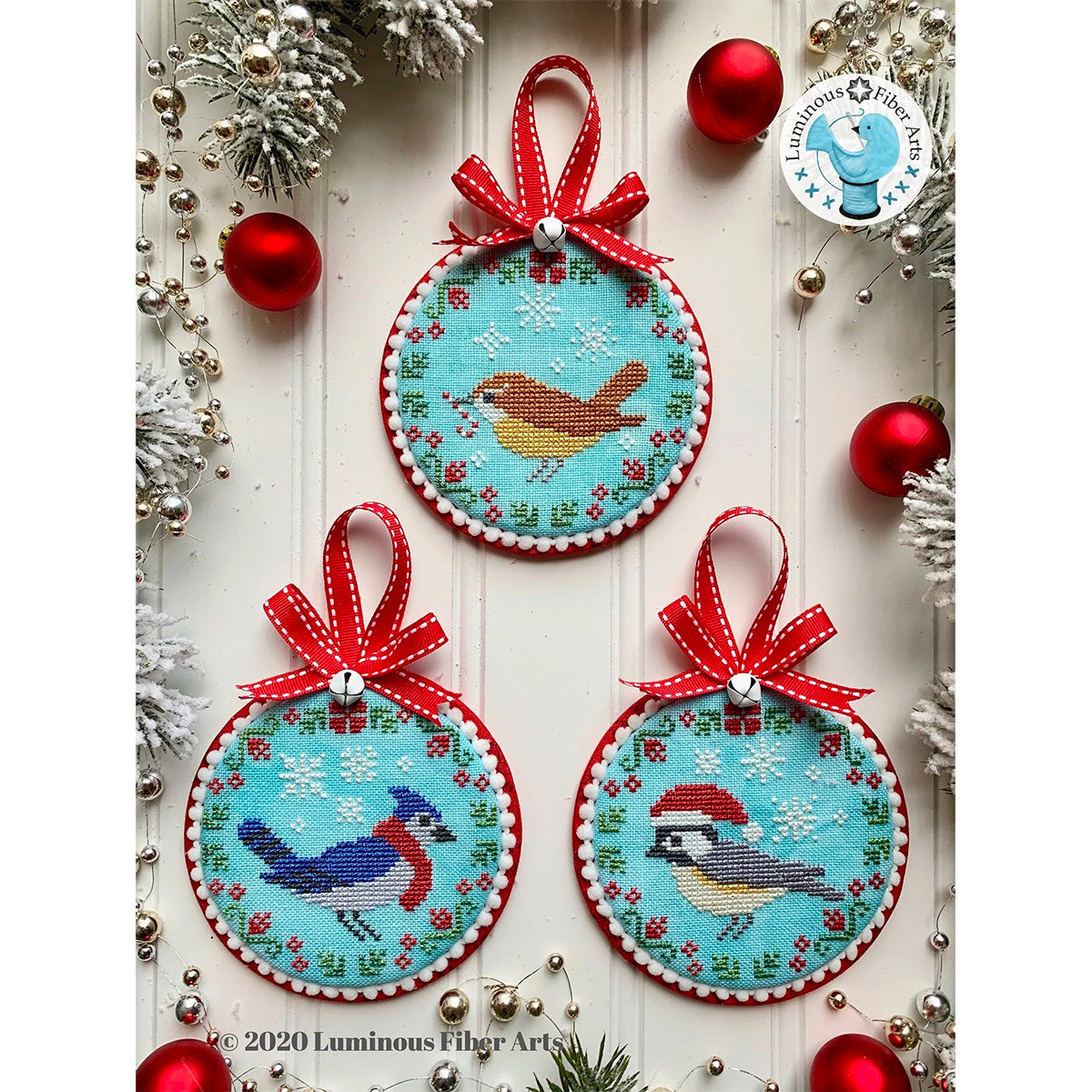 Christmas Bird Trio Cross Stitch Pattern