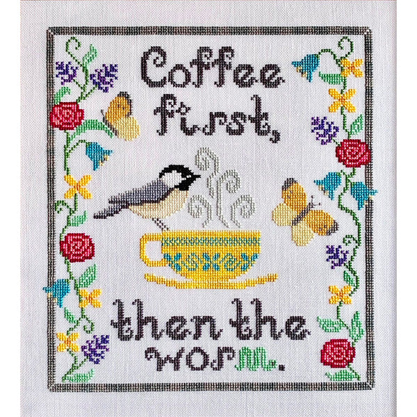 Coffee First Cross Stitch Pattern