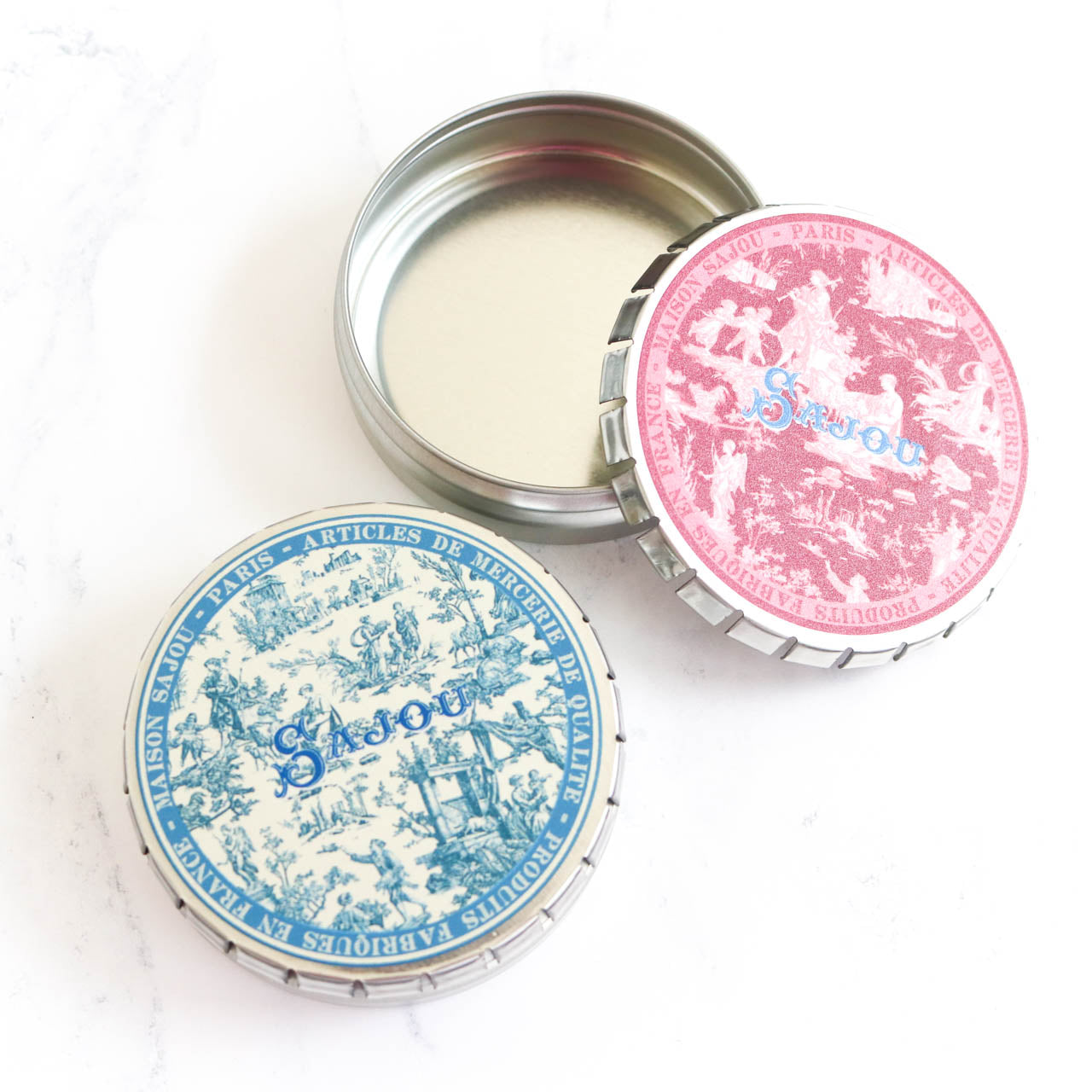 Sajou Click-Clack Notions Tin - Toile de Jouy