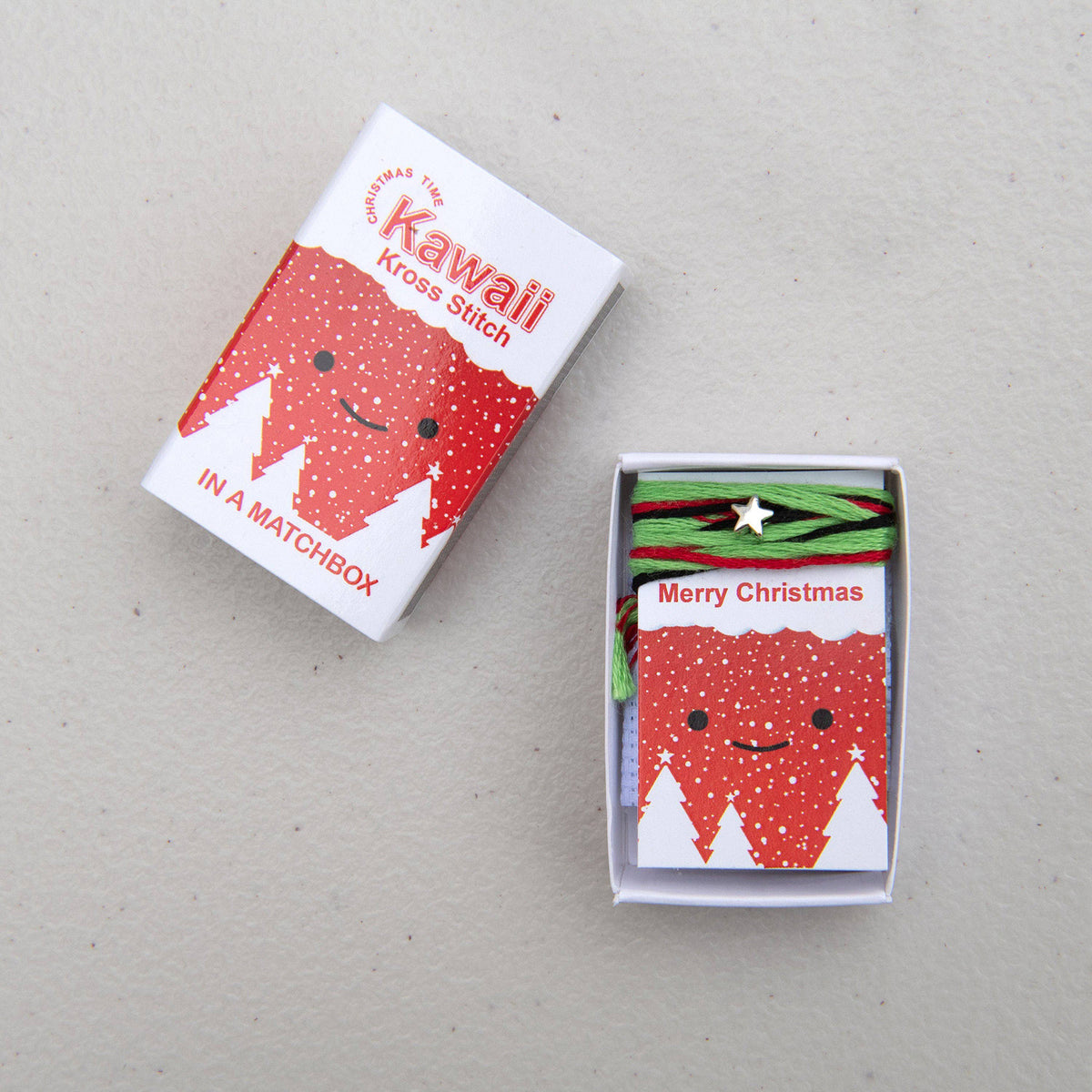 Mini Matchbox Cross Stitch Kit - Christmas Tree