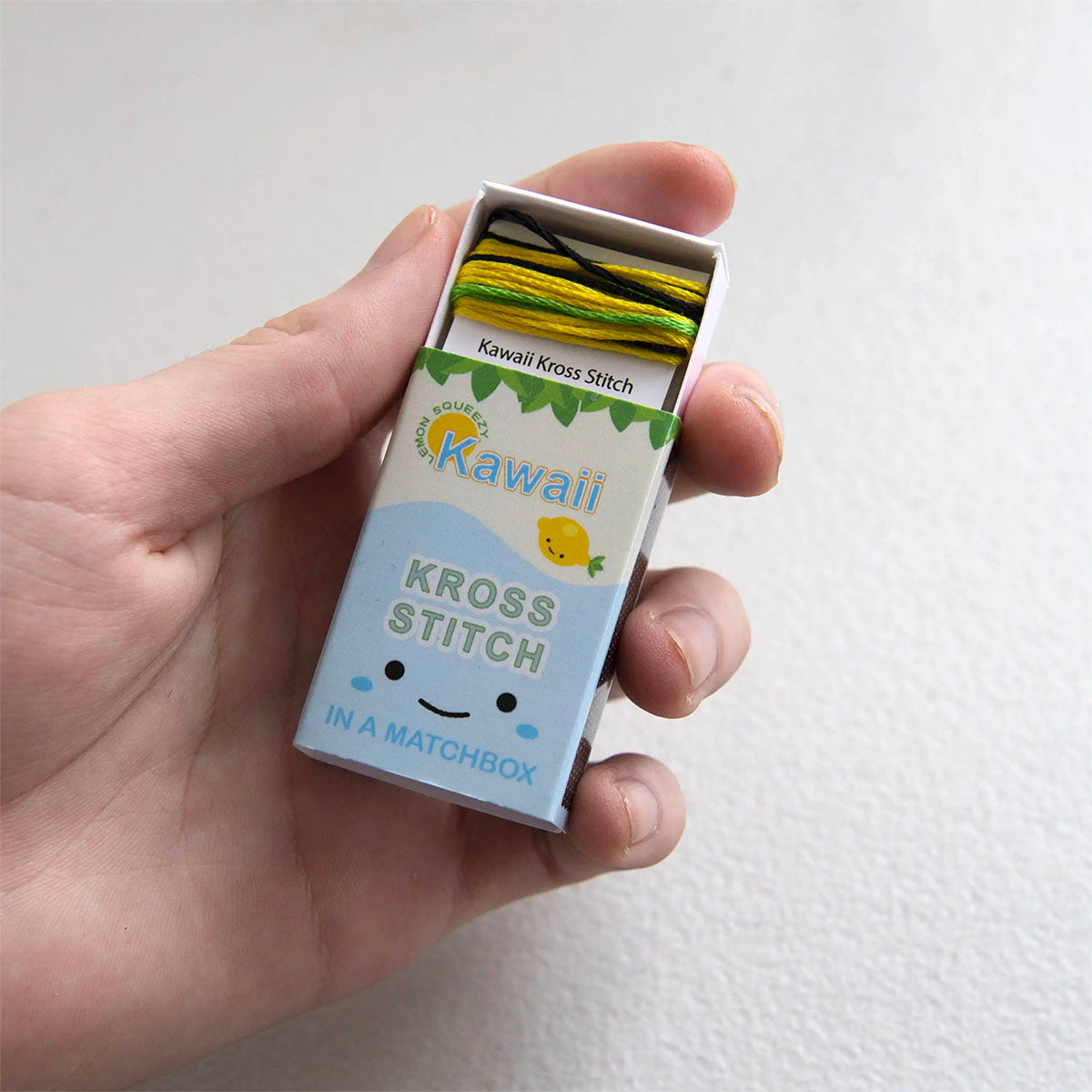 Mini Matchbox Cross Stitch Kit - Kawaii Lemon