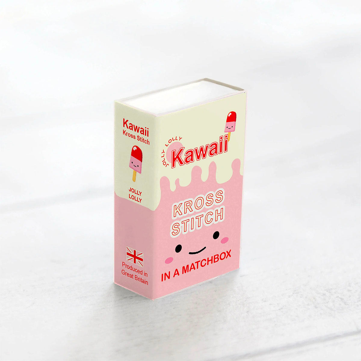 Mini Matchbox Cross Stitch Kit - Kawaii Popsicle