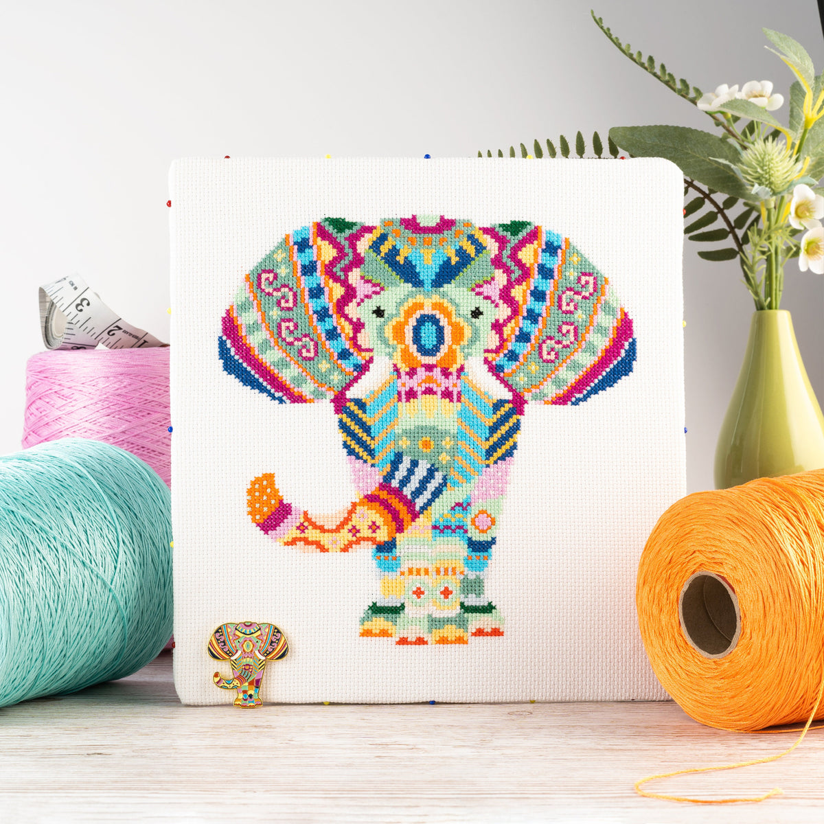 Mandala Elephant Cross Stitch Pattern