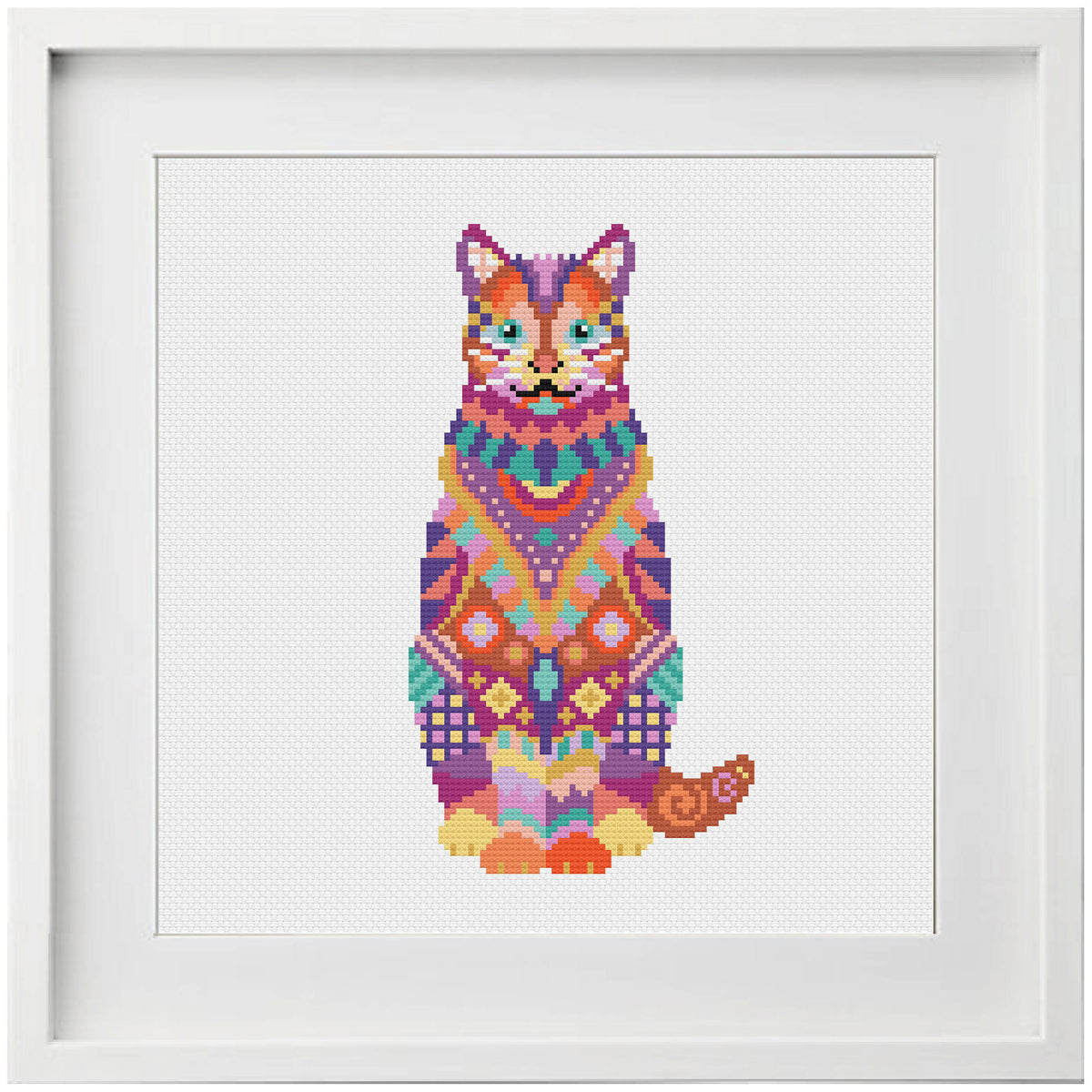Mandala Cat Cross Stitch Pattern