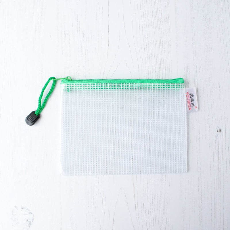 Mesh Zipper Project Bag Small Stitched Modern