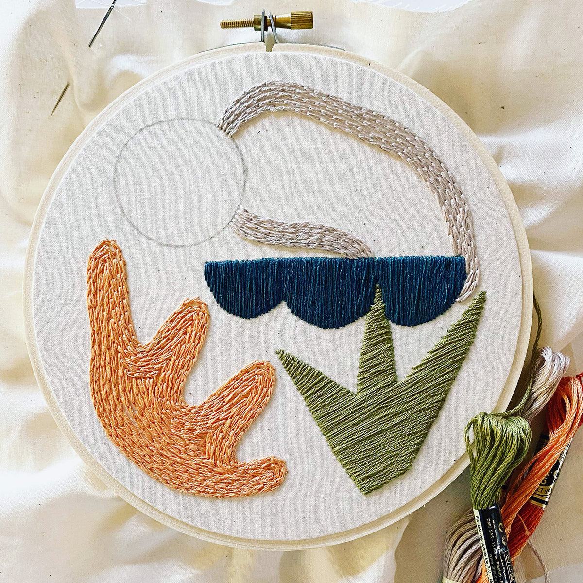 Minimal Desert Hand Embroidery Kit