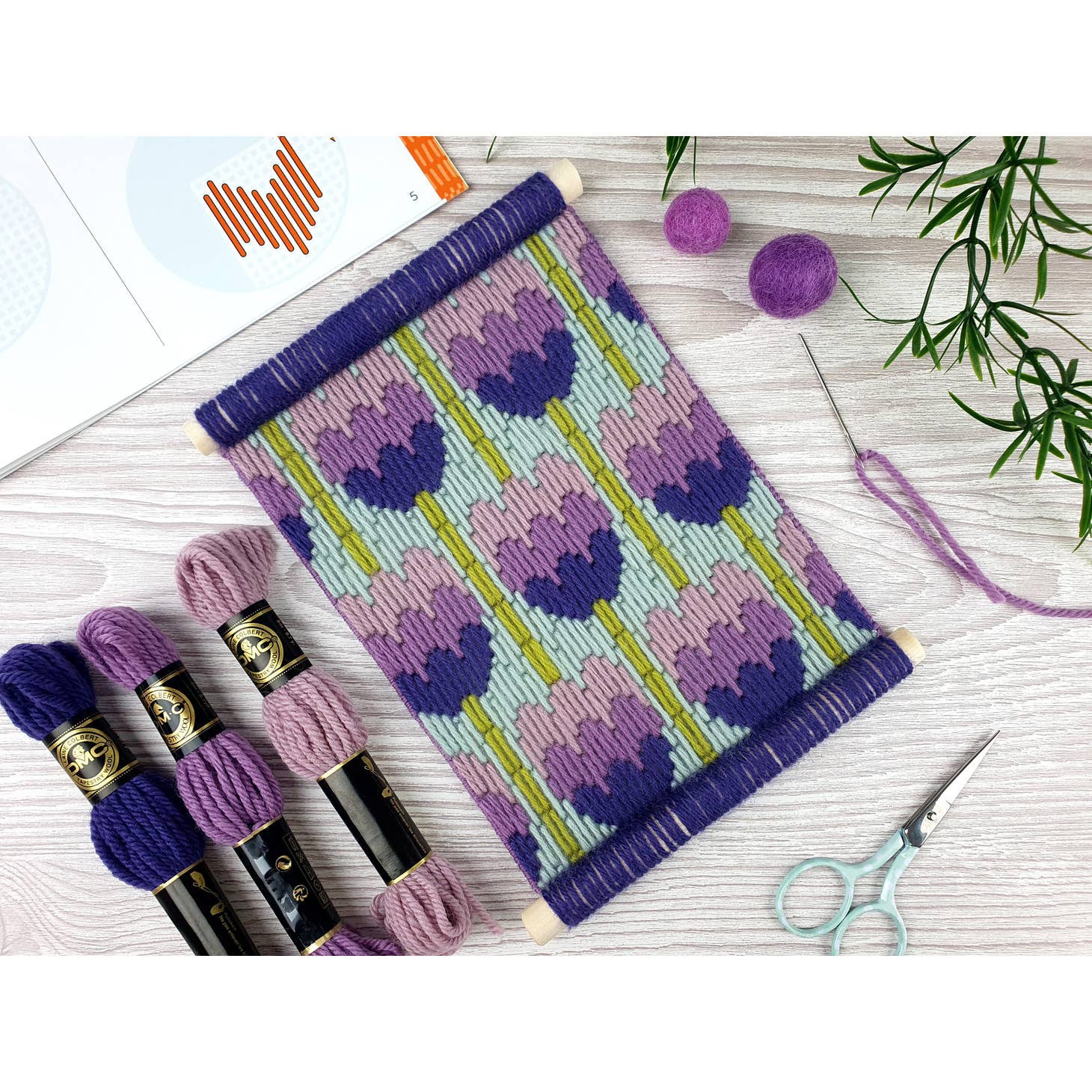 Multi-color Designer 4 Round Needlepoint Canvas – Bargello Needlepoint