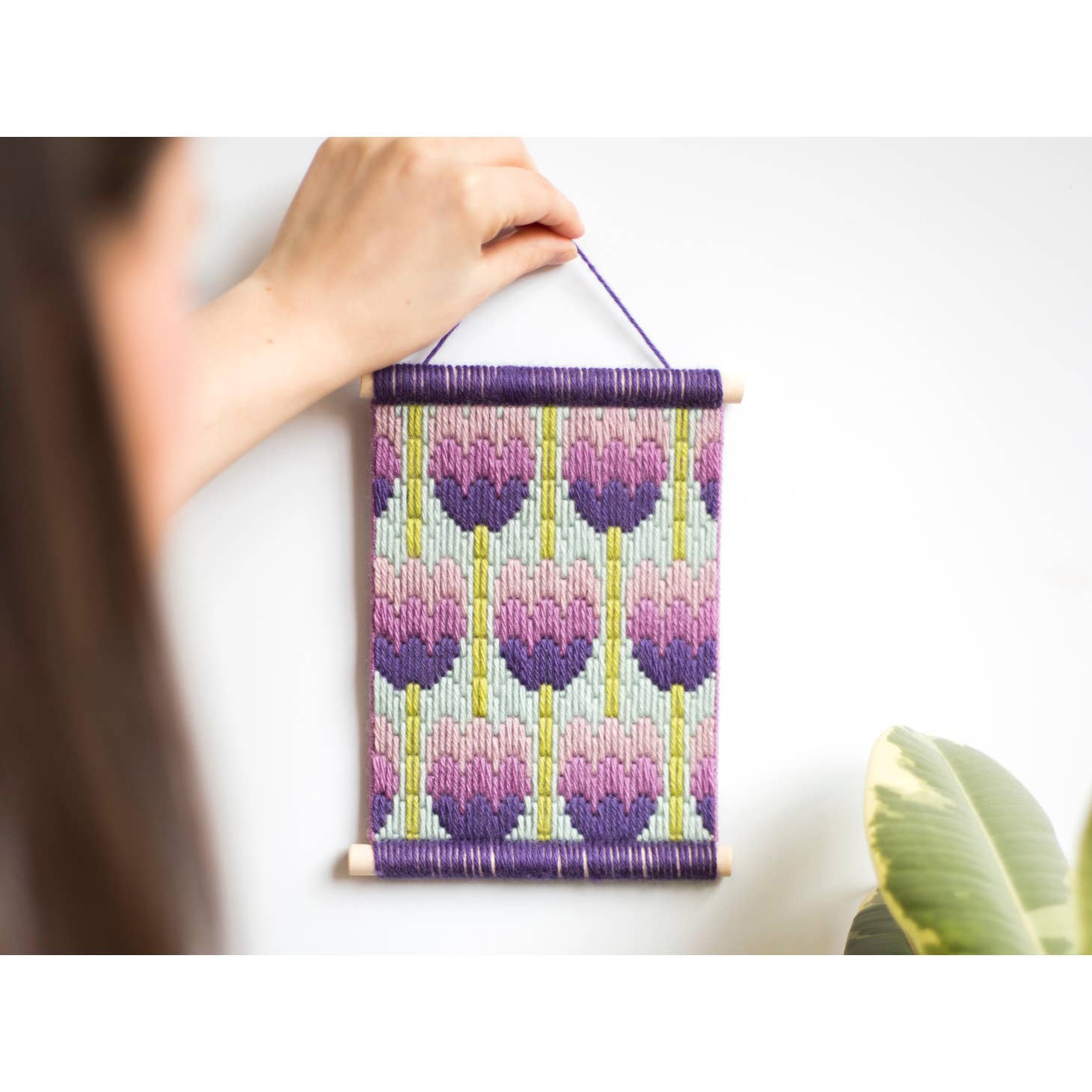 NeedlepointUS: Floral Wall Hanging - Hand-Painted Needlepoint