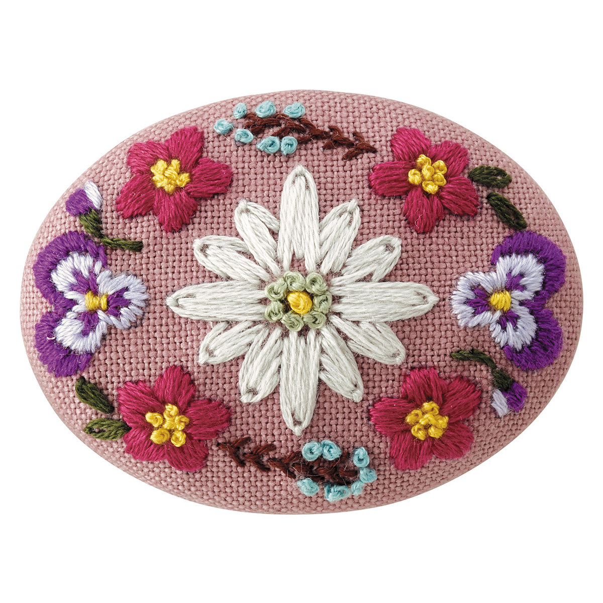 Hand Embroidery Brooch Kit - Edelweiss