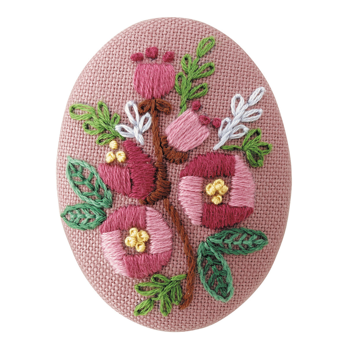 Hand Embroidery Brooch Kit - Rose