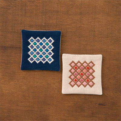 Kogin Embroidery Coaster Kit - Tile