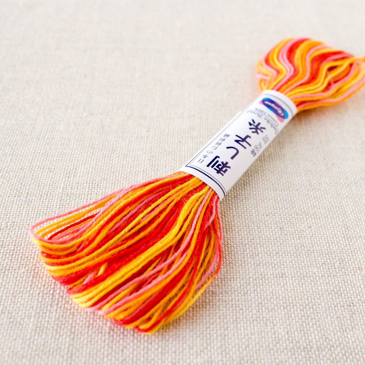 Japanese Sashiko Thread - Variegated Sunrise Orange (#75)