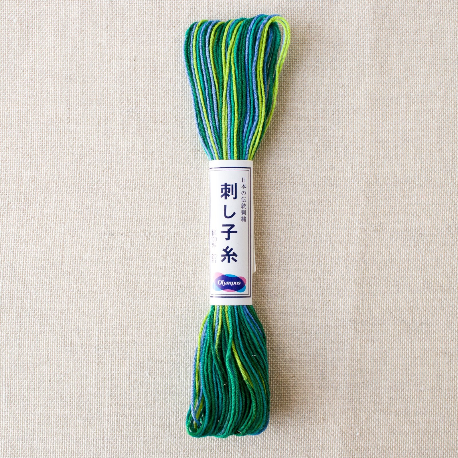 Japanese Sashiko Thread - Variegated Blue Green (#77)-Stitched Modern