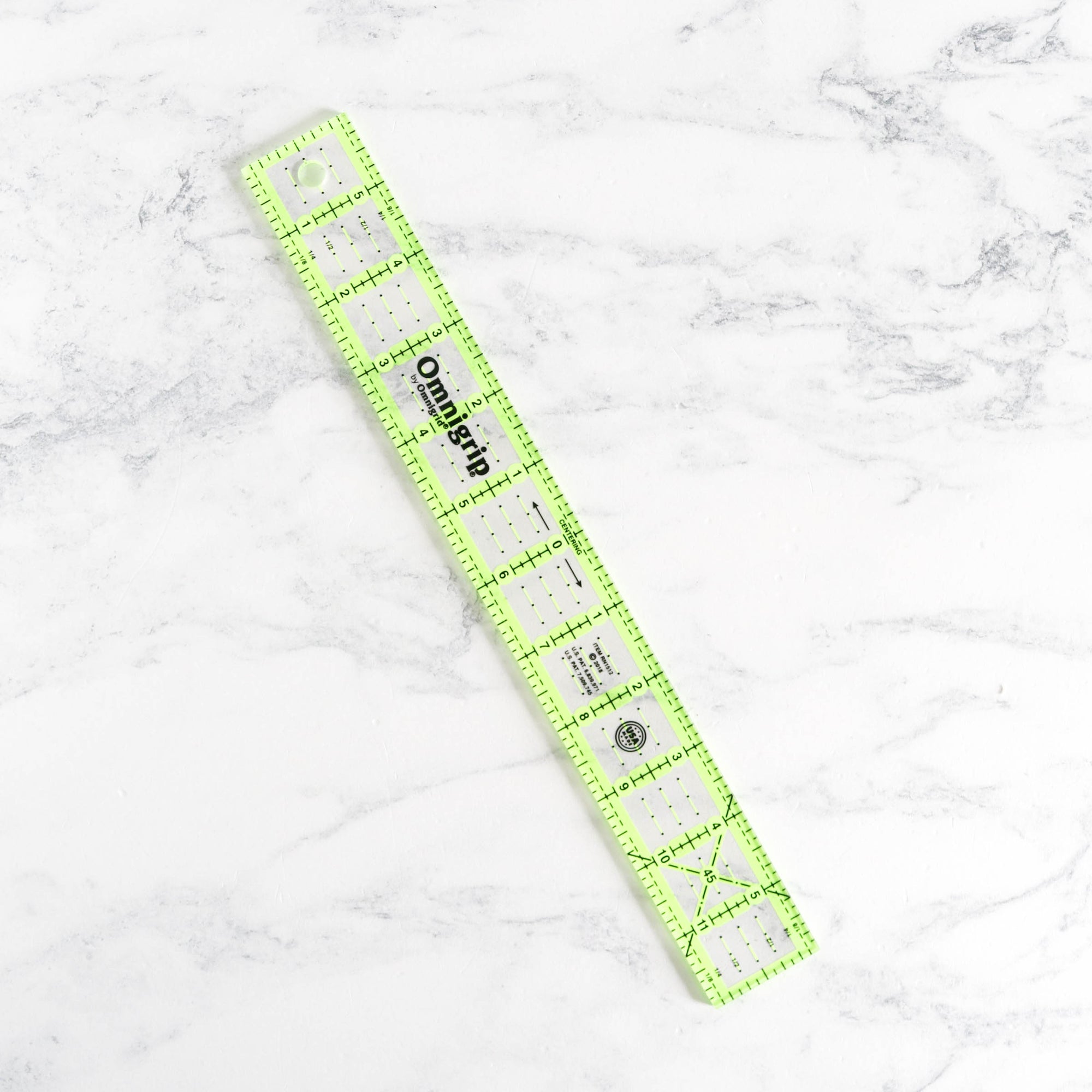 Omnigrip Clear Acrylic Ruler - 1" x 12"
