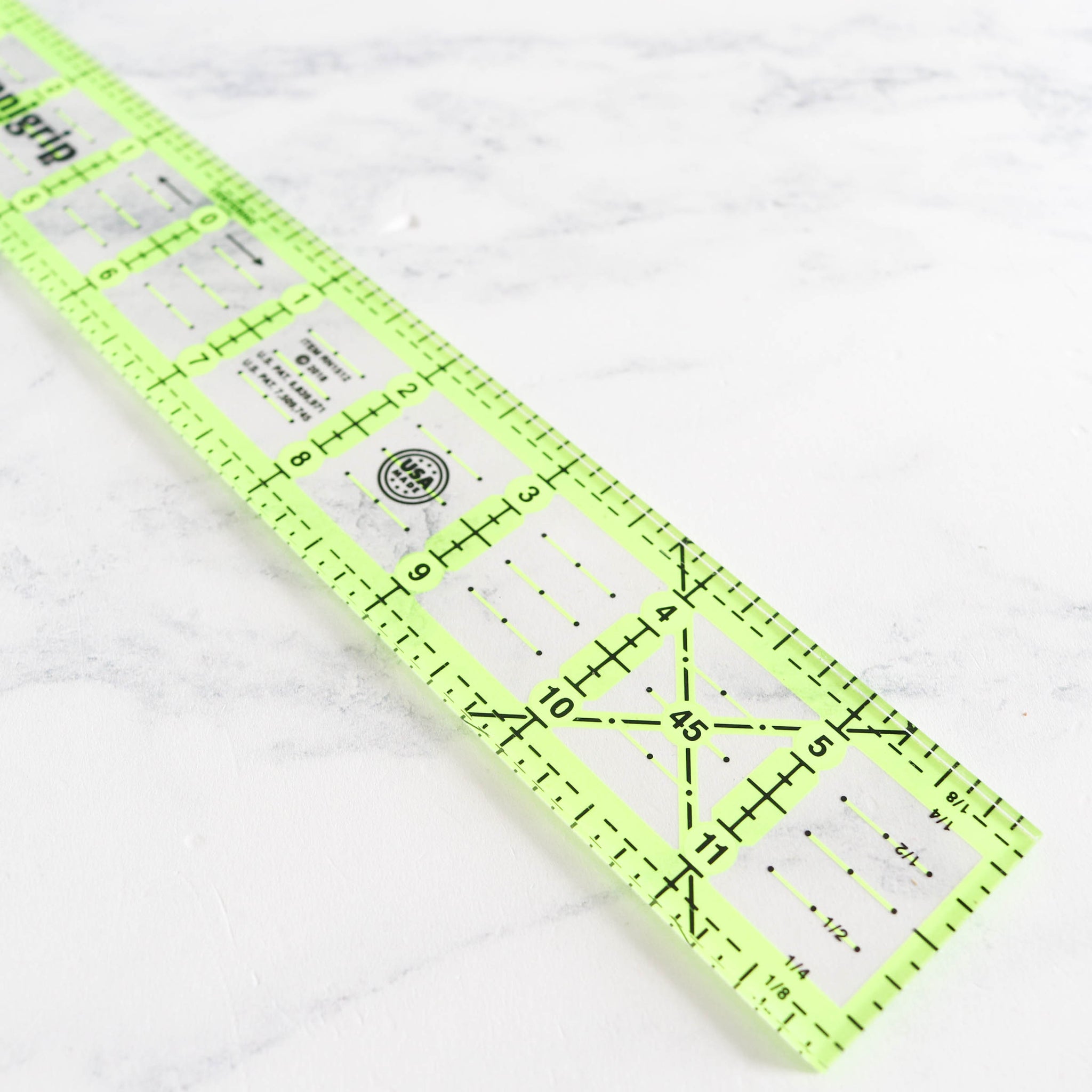 Omnigrip Clear Acrylic Ruler - 1 x 12 - Stitched Modern