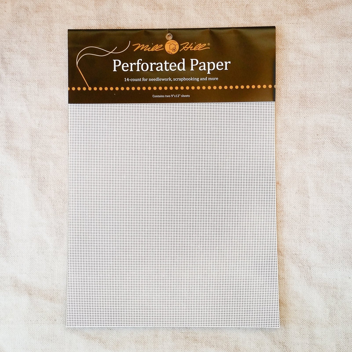 white perforated paper for cross stitch and embroidery, 14 count by mill hill
