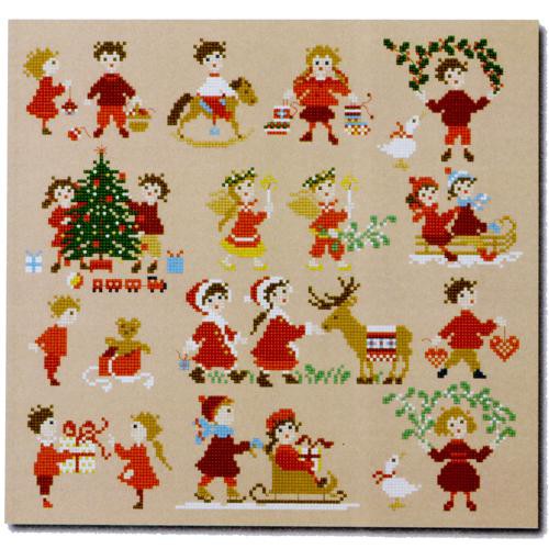 Happy Childhood Christmas Cross Stitch Pattern