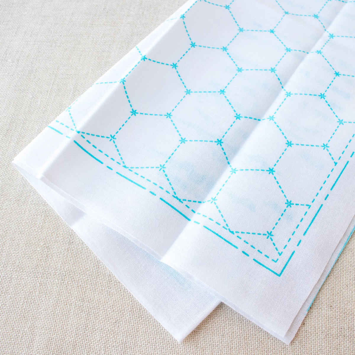 Japanese Sashiko White Sampler Cloth - Hexagons