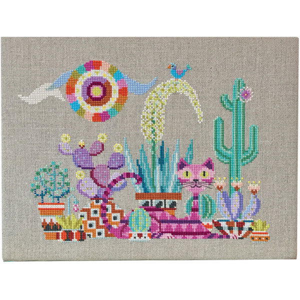 Cactus Cat Cross Stitch Pattern - Stitched Modern for Beginner Free Printable Cactus Cross Stitch Patterns