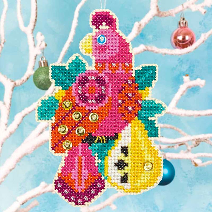 Partridge and Pear Cross Stitch Ornament Kit