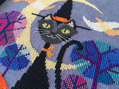 Halloween Cat Cross Stitch Pattern