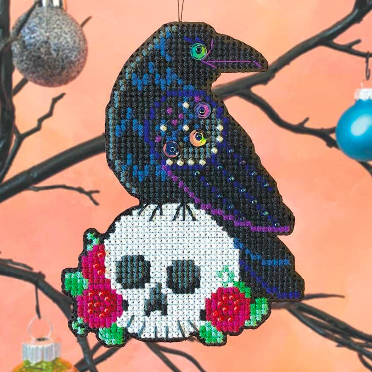 Nevermore Cross Stitch Halloween Ornament Kit