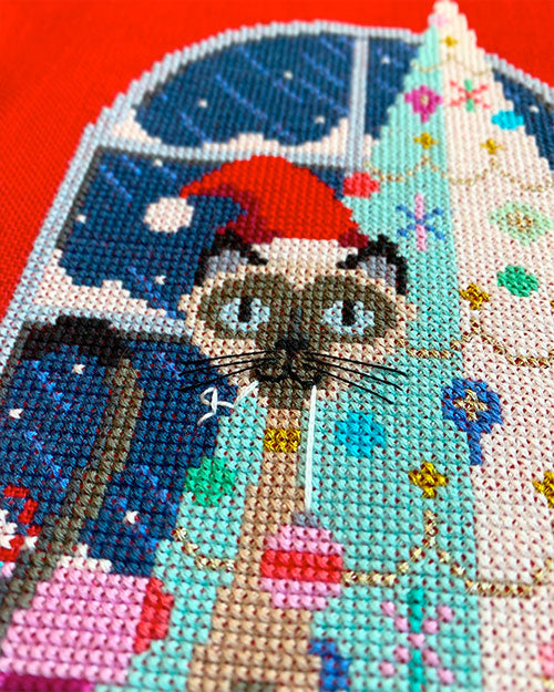 Christmas Cat Cross Stitch Pattern