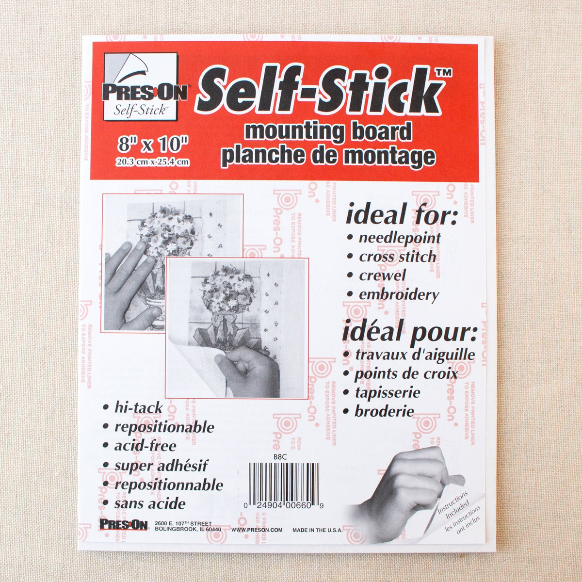 Sticky Board Self-Stick Mounting Board-Stitched Modern