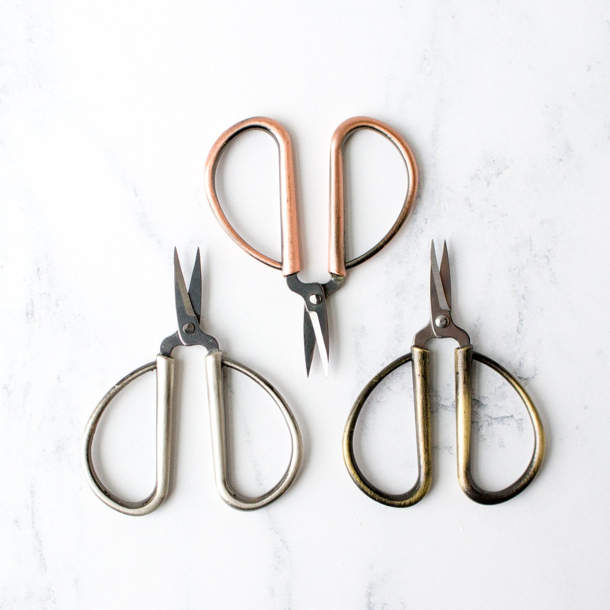 Petite Embroidery Scissors in Copper, Gold, and Silver
