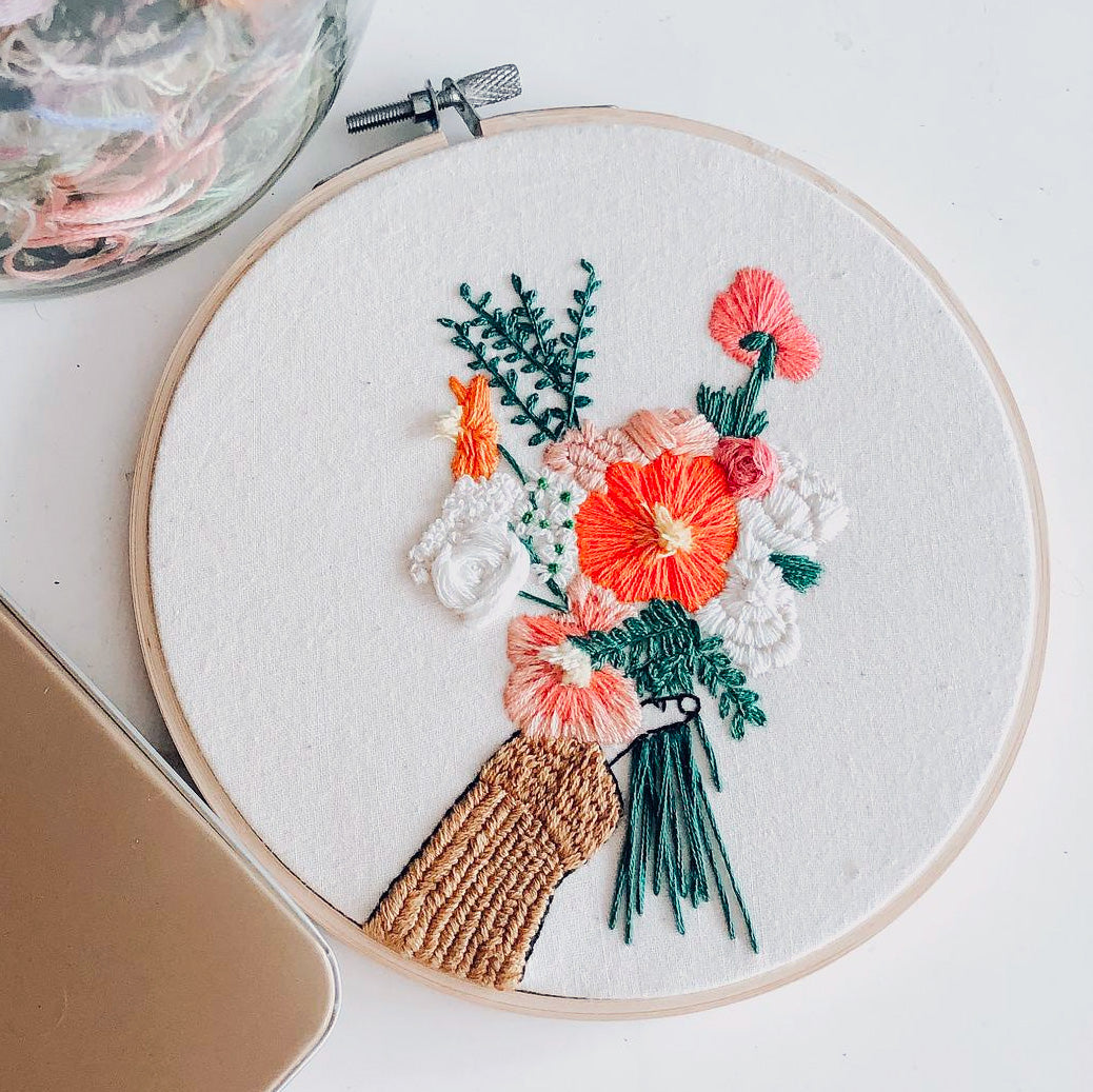 Galentine Floral Hand Embroidery Kit