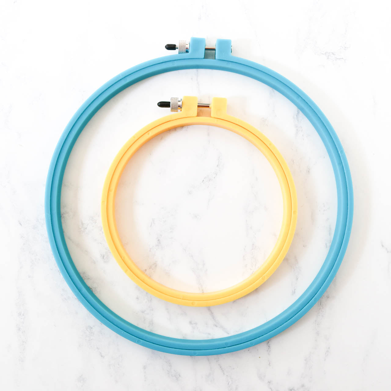 Bates Plastic Embroidery Hoop - Light Blue-Size 6