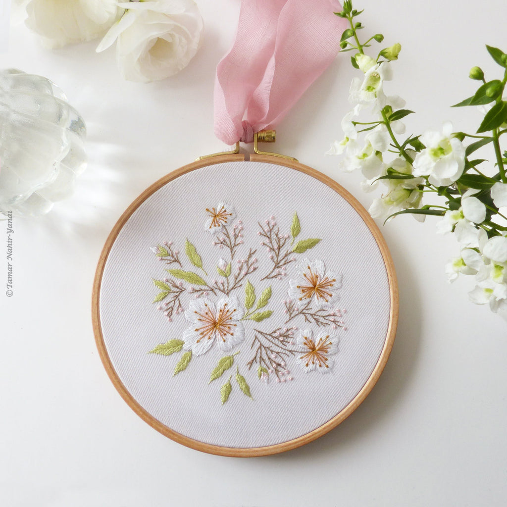 Purple Blossom Hand Embroidery Kit - Stitched Modern