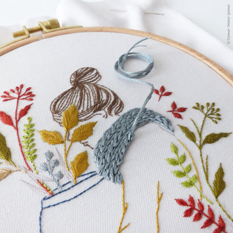 Autumn Lady Hand Embroidery Kit