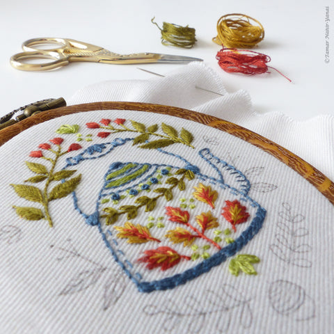Autumn Kettle Hand Embroidery Kit
