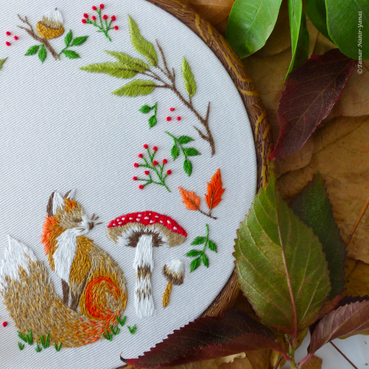 Autumn Fox Hand Embroidery Kit