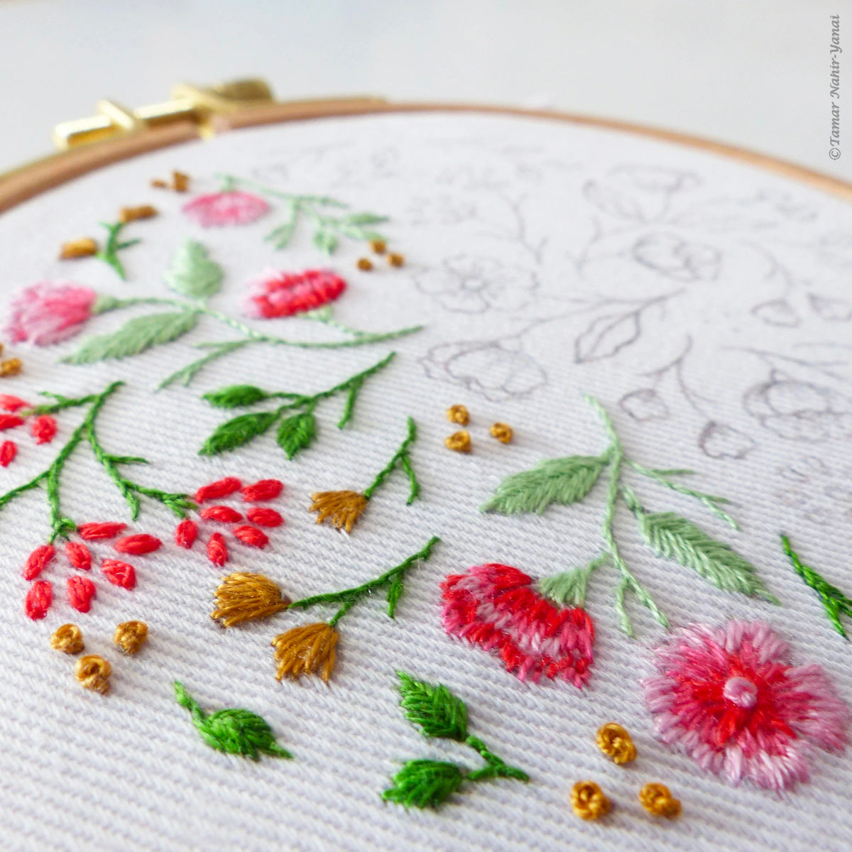 Christmas Flowers Mini Hand Embroidery Kit