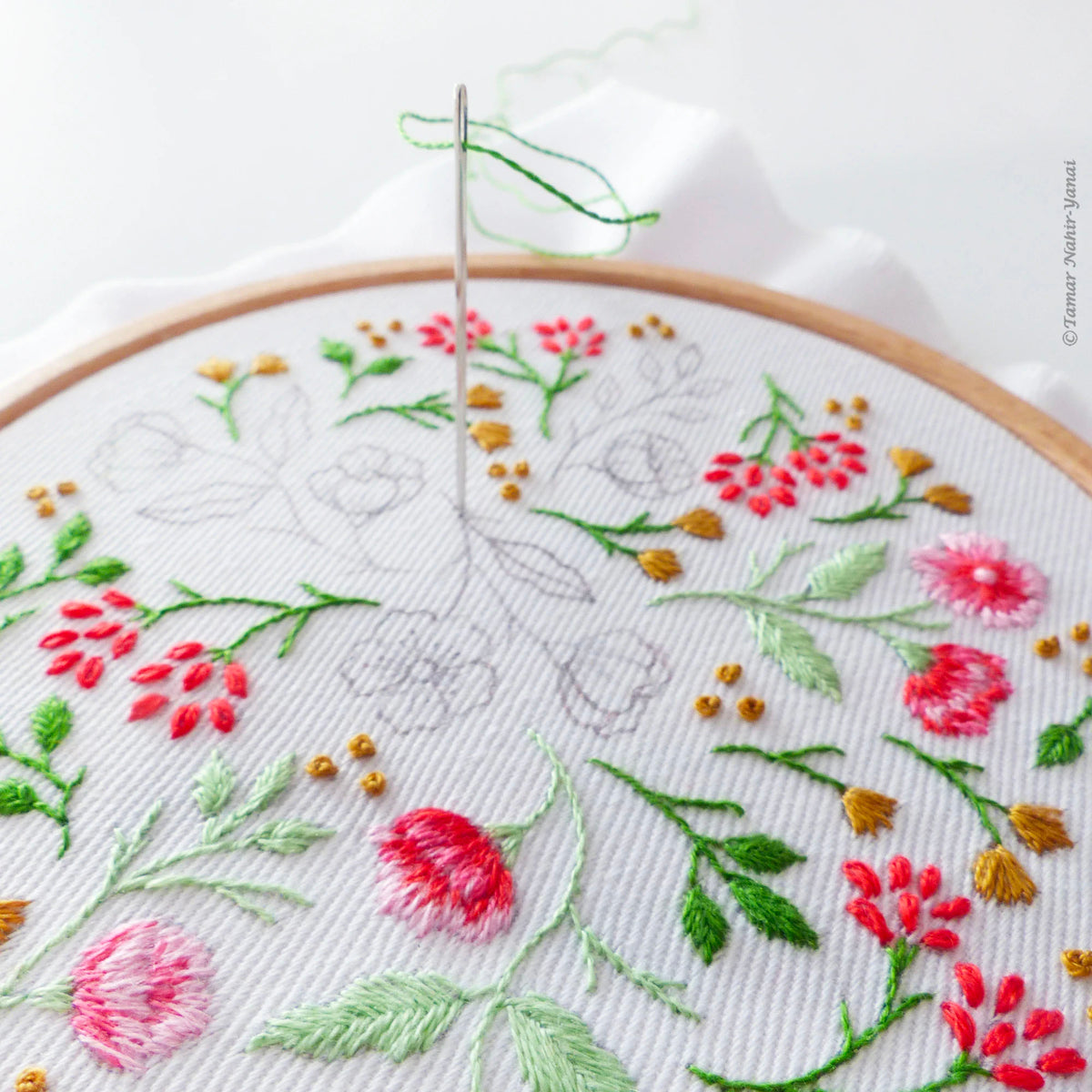 Christmas Flowers Mini Hand Embroidery Kit
