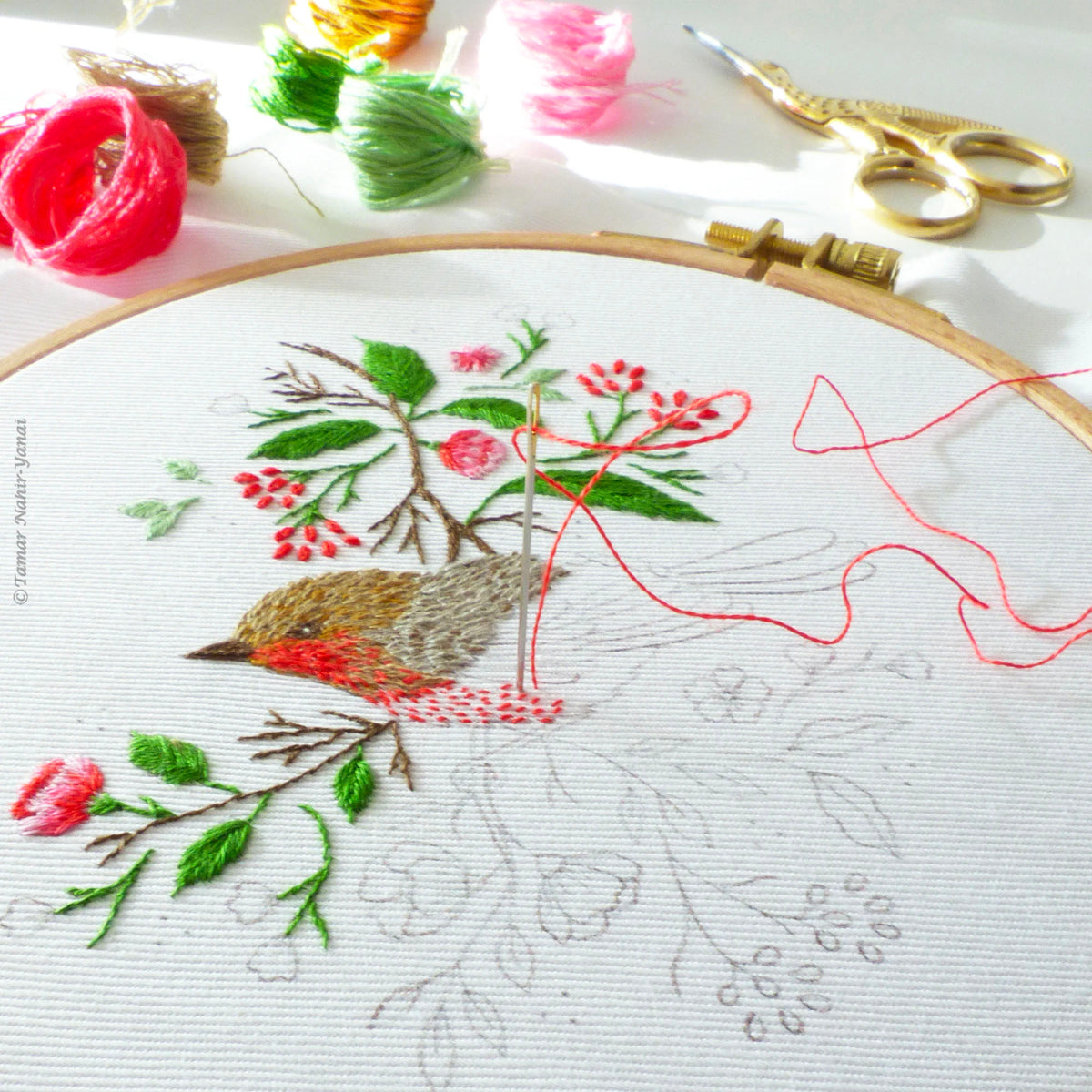 Christmas Robin Hand Embroidery Kit