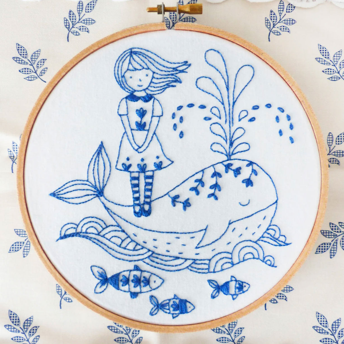 Girl and a Whale Hand Embroidery Kit