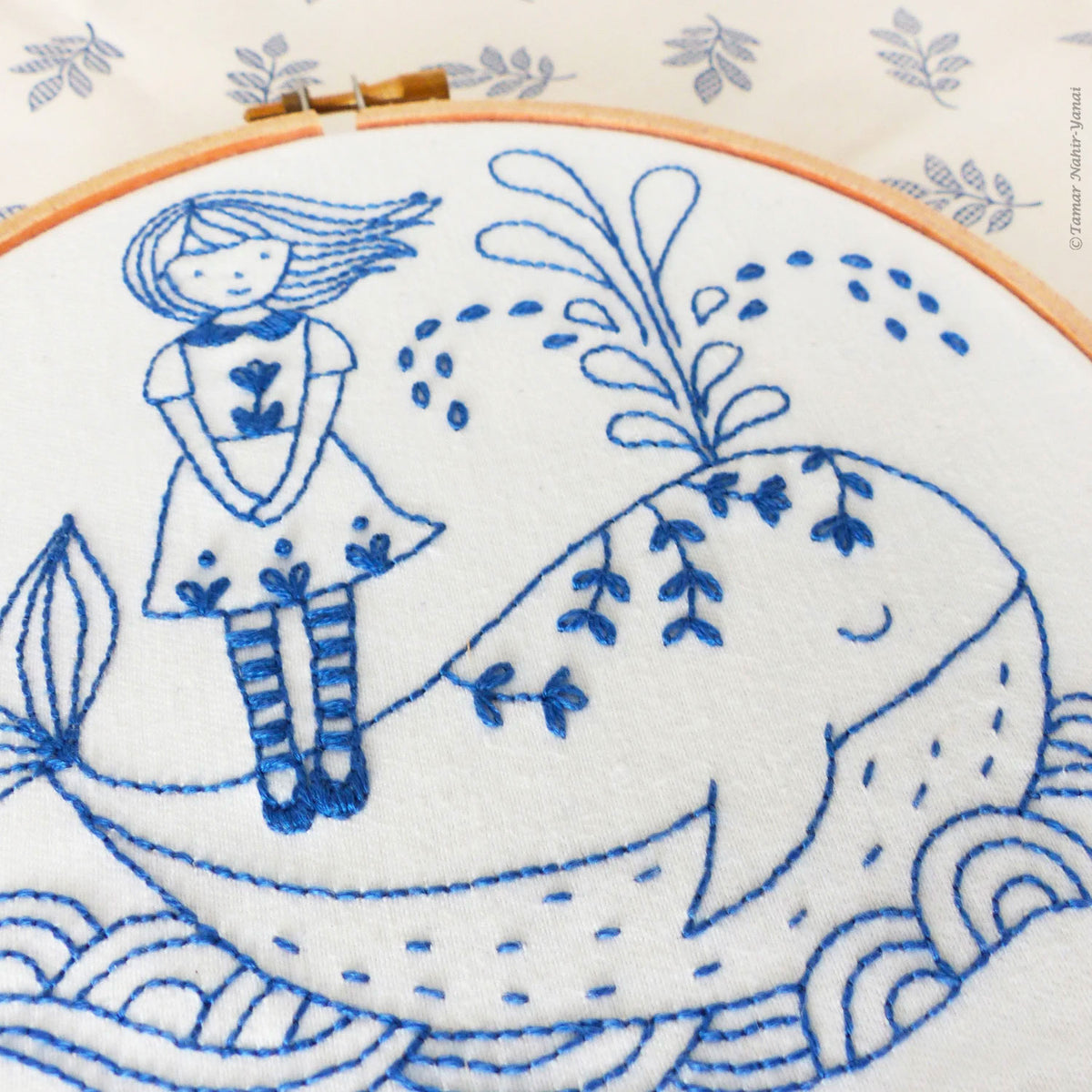Girl and a Whale Hand Embroidery Kit